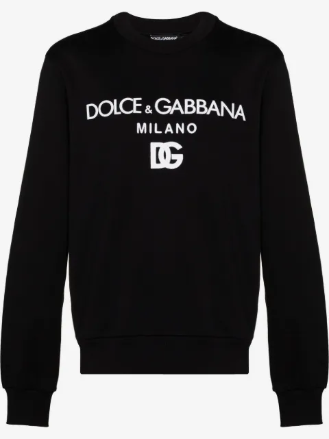 Dolce & Gabbana logo-embroidered cotton sweatshirt
