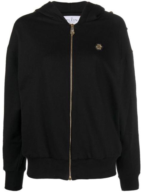 Philipp Plein studded zip-front hoodie