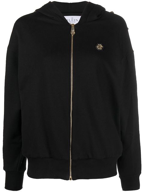 Philipp Plein studded zip-front hoodie