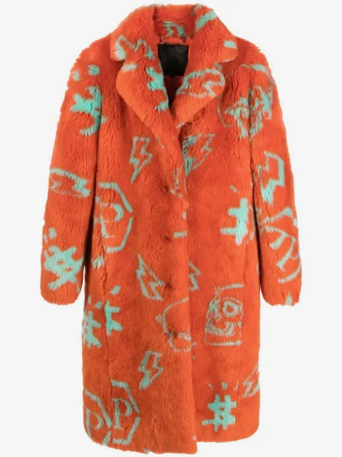 Philipp Plein faux-fur monogram jacket