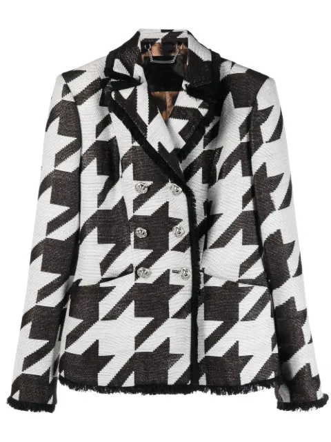 Philipp Plein houndstooth-print tweed jacket