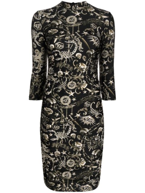 Philipp Plein Scorpion-print mini dress Women