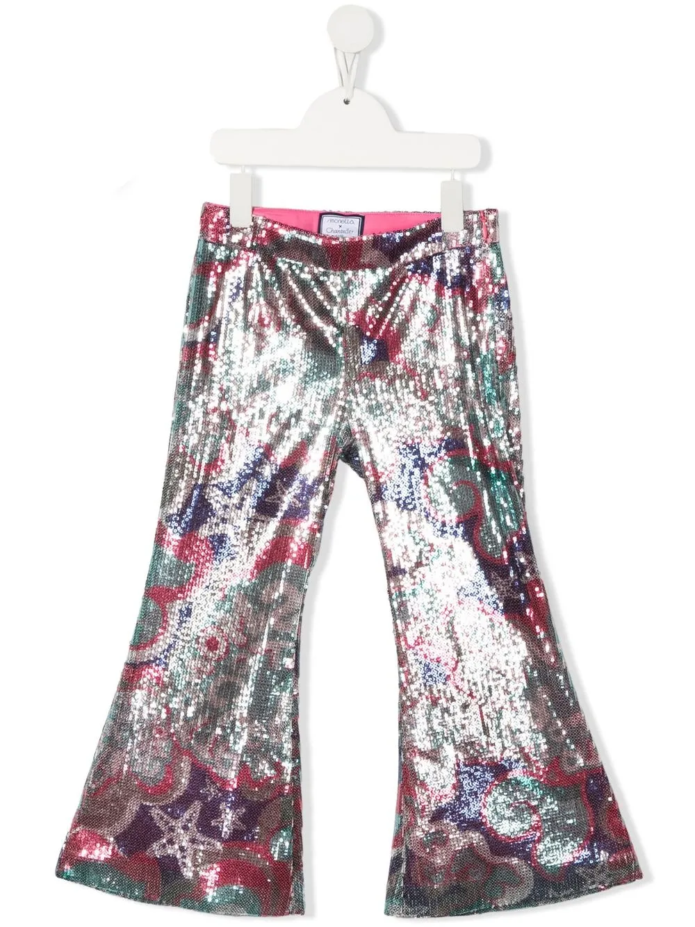 

Simonetta sequin-embellished flared trousers - Pink