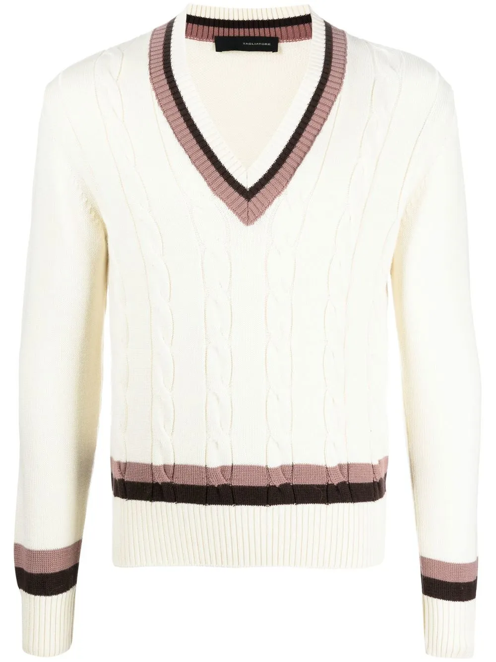 

Tagliatore V-neck cable-knit jumper - 1XMY