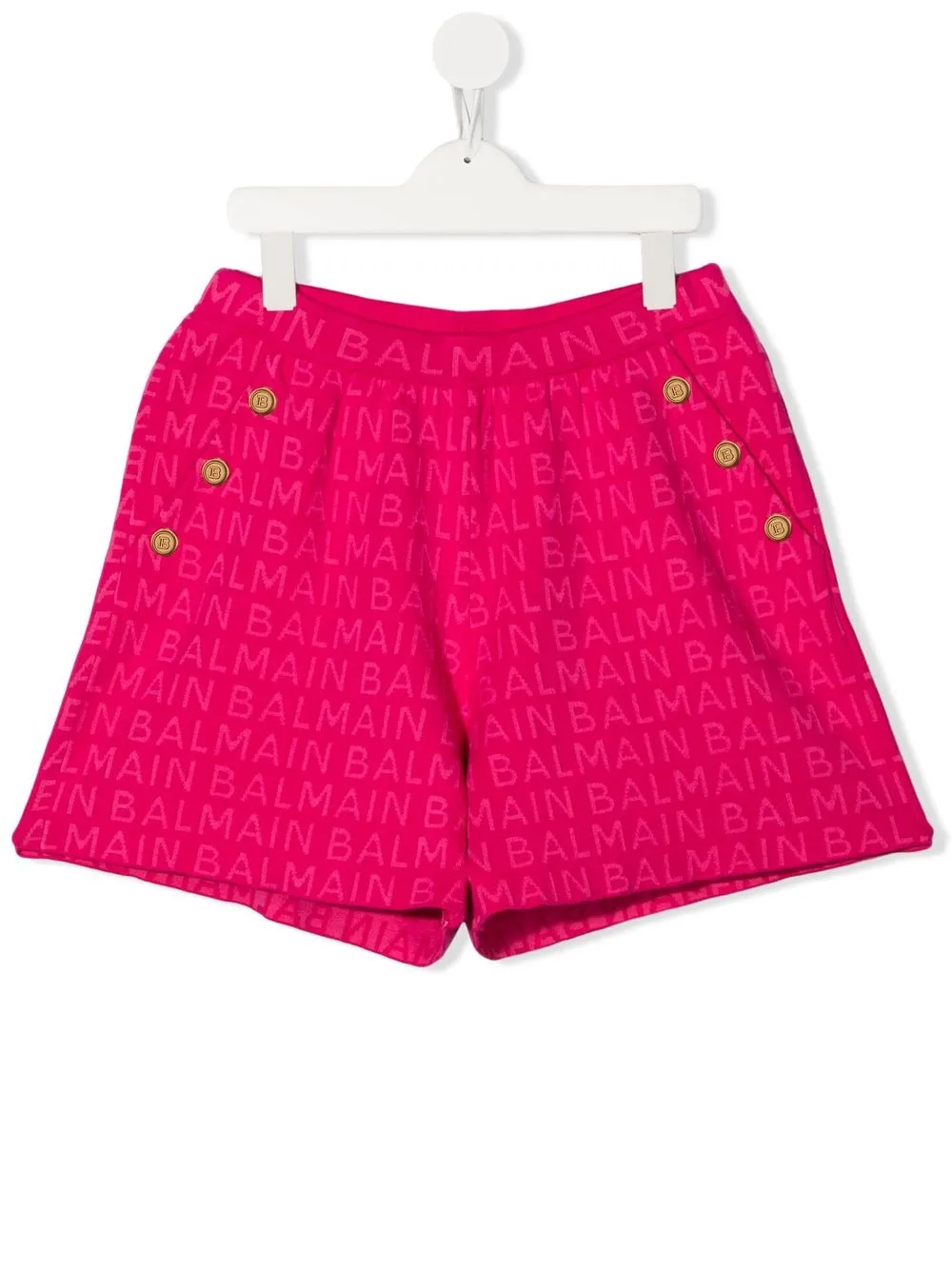 

Balmain Kids TEEN logo print shorts - Pink