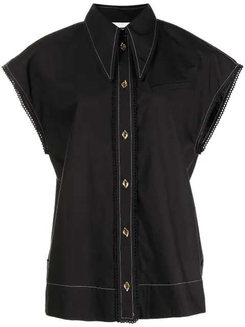 GANNI sleeveless button-up shirt