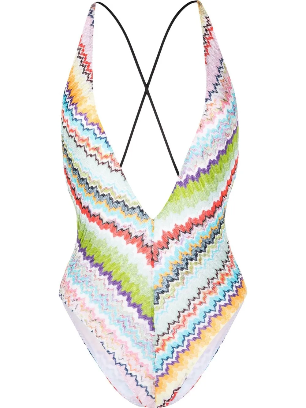 zig-zag embroidered swimsuit