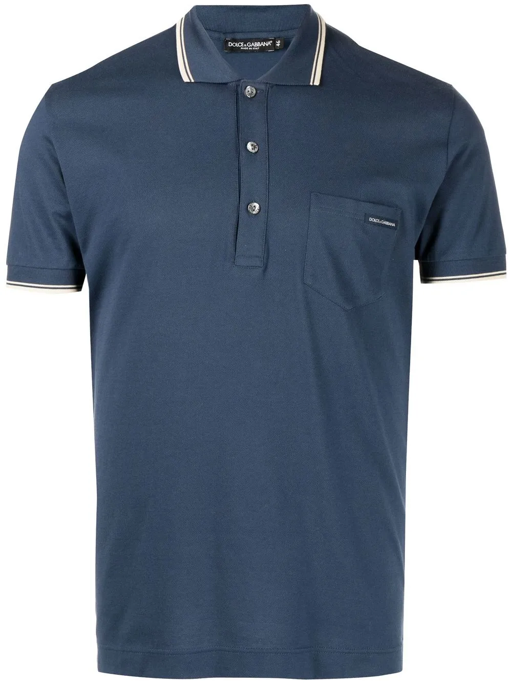 

Dolce & Gabbana camisa tipo polo con ribete de rayas - Azul