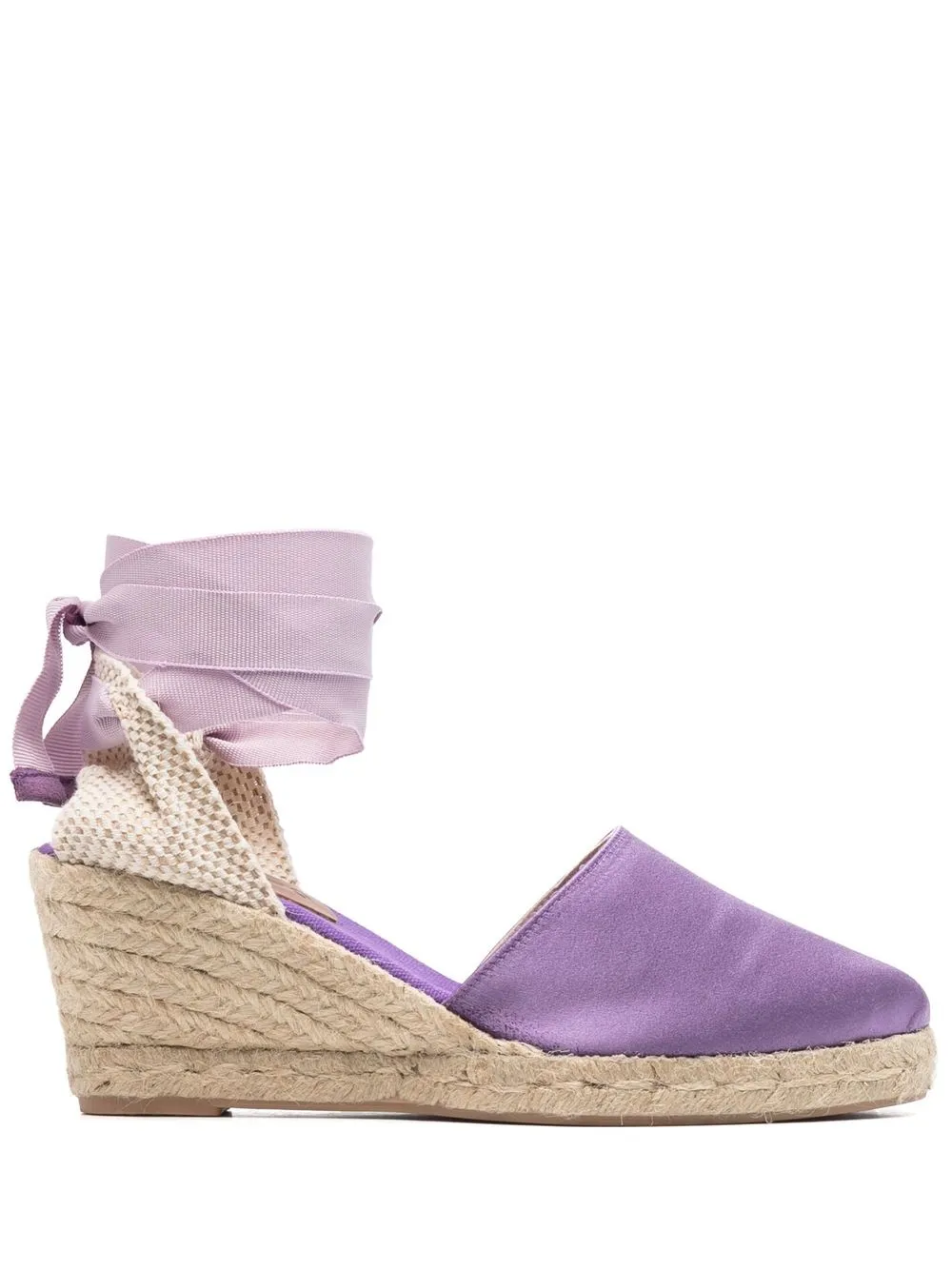 

Scarosso Paloma silk wedge espadrilles - Purple