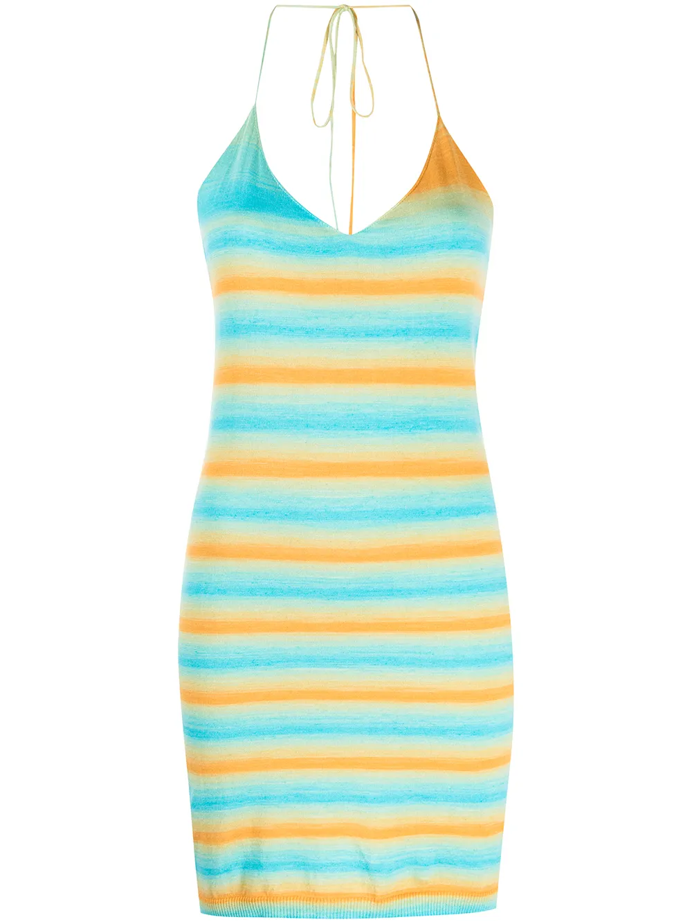 

Paloma Wool vestido a rayas con cuello halter - Azul