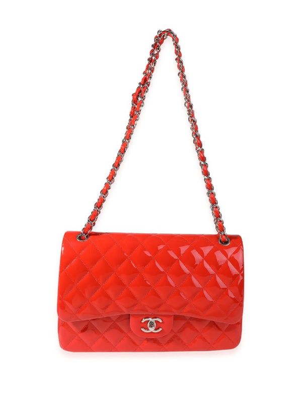 Chanel Pre-owned Double Flap Jumbo Shoulder Bag - Red