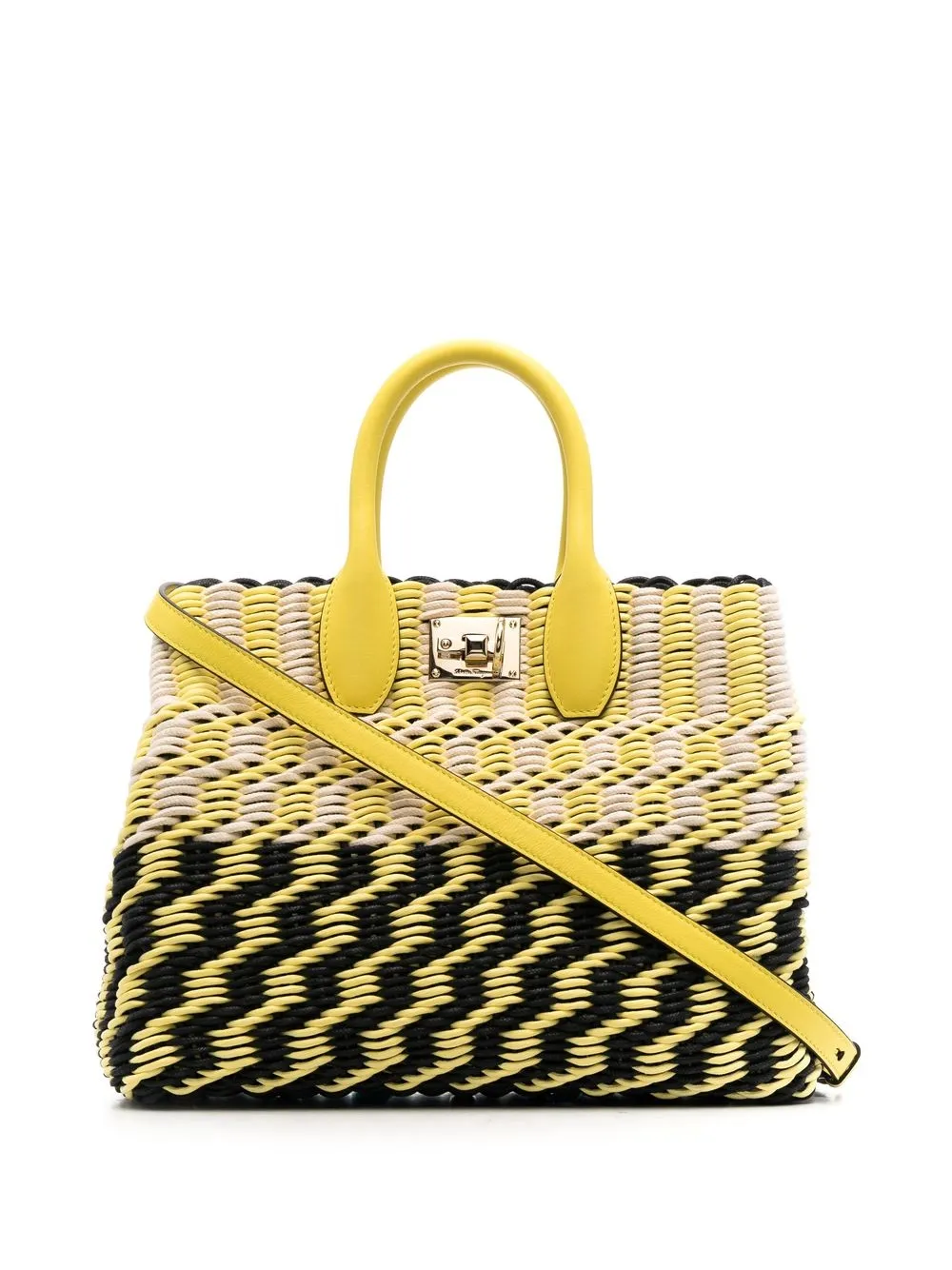 

Salvatore Ferragamo tote entretejido - Amarillo