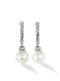 David Yurman sterling silver pearl-drop hoop earrings (18.4mm)