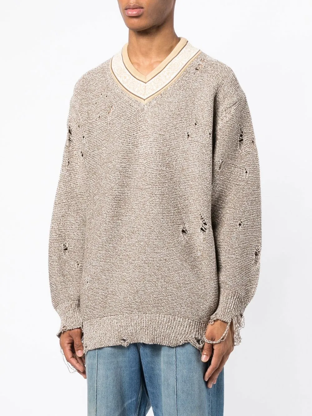  Children Of The Discordance 5g Pullover Im Distressed Look   Braun 