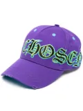 Philipp Plein Gothic logo-print distressed cap - Purple