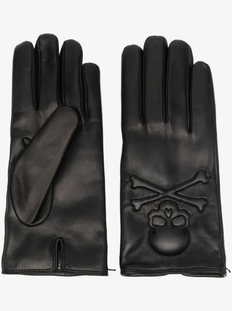Philipp Plein cashmere-lined leather gloves