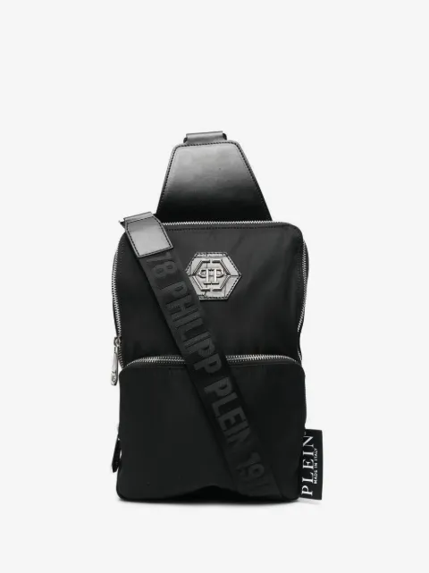 Philipp Plein bolsa crossbody Hexagon con placa del logo