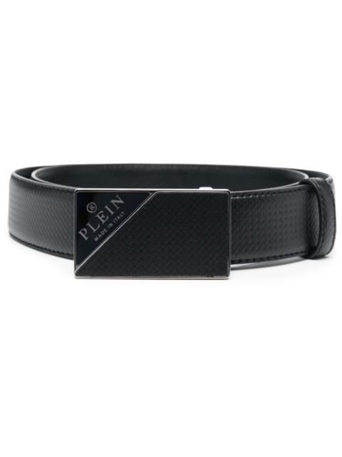 Philipp Plein logo-buckle leather belt Men