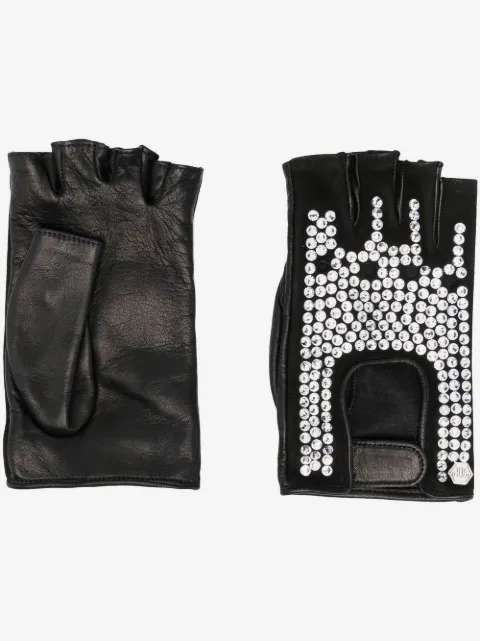 Philipp Plein driver gloves with crystals