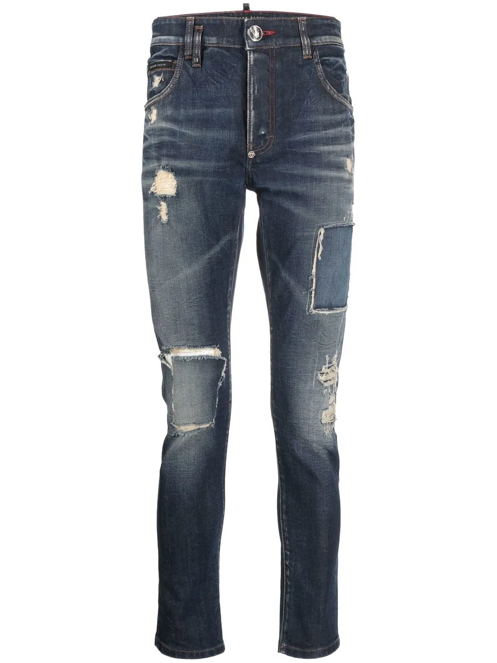 

Philipp Plein distressed skinny-cut jeans - Blue