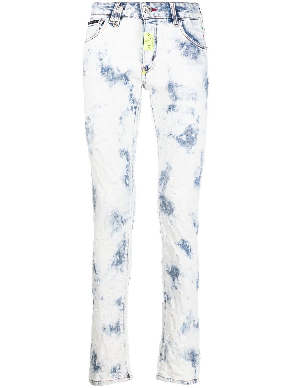 

Philipp Plein jeans de tiro bajo Premium Skull - Azul