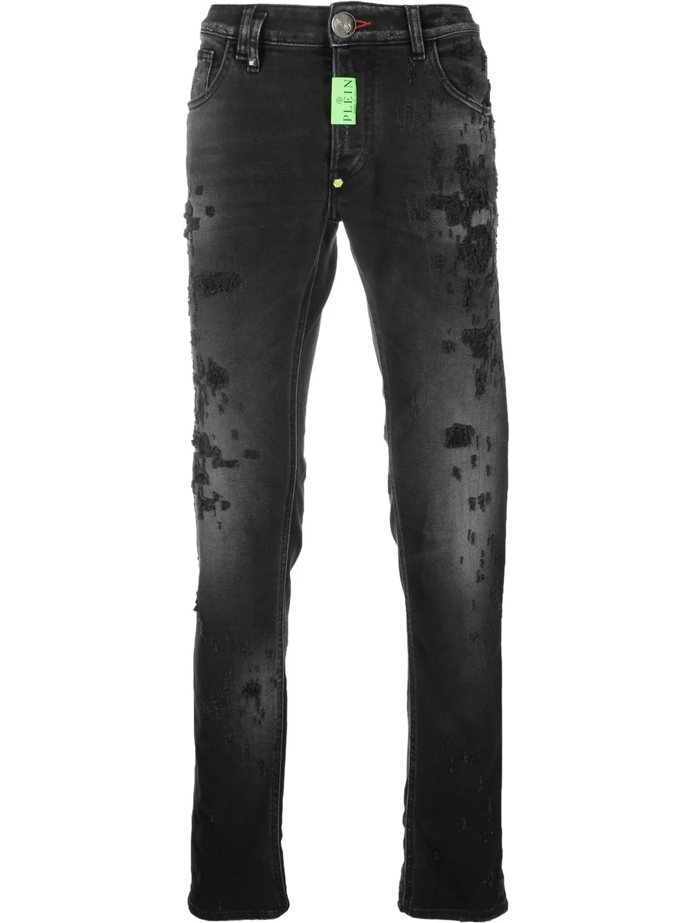

Philipp Plein skinny jeans con efecto envejecido - Gris