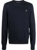 Philipp Plein logo patch merino wool jumper - Blue
