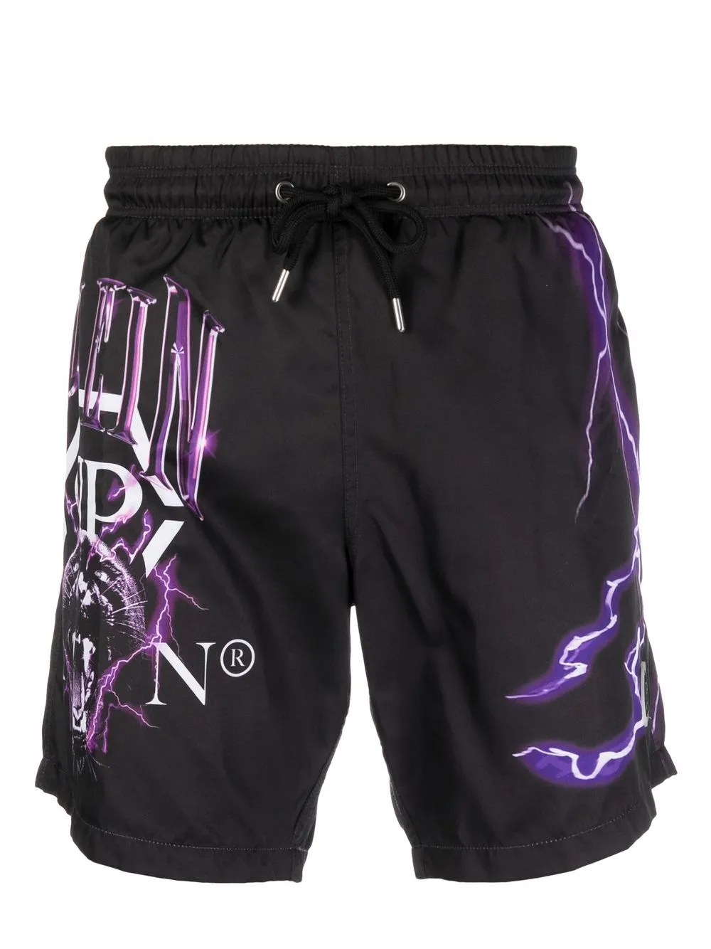 

Philipp Plein shorts de playa con logo estampado - Negro