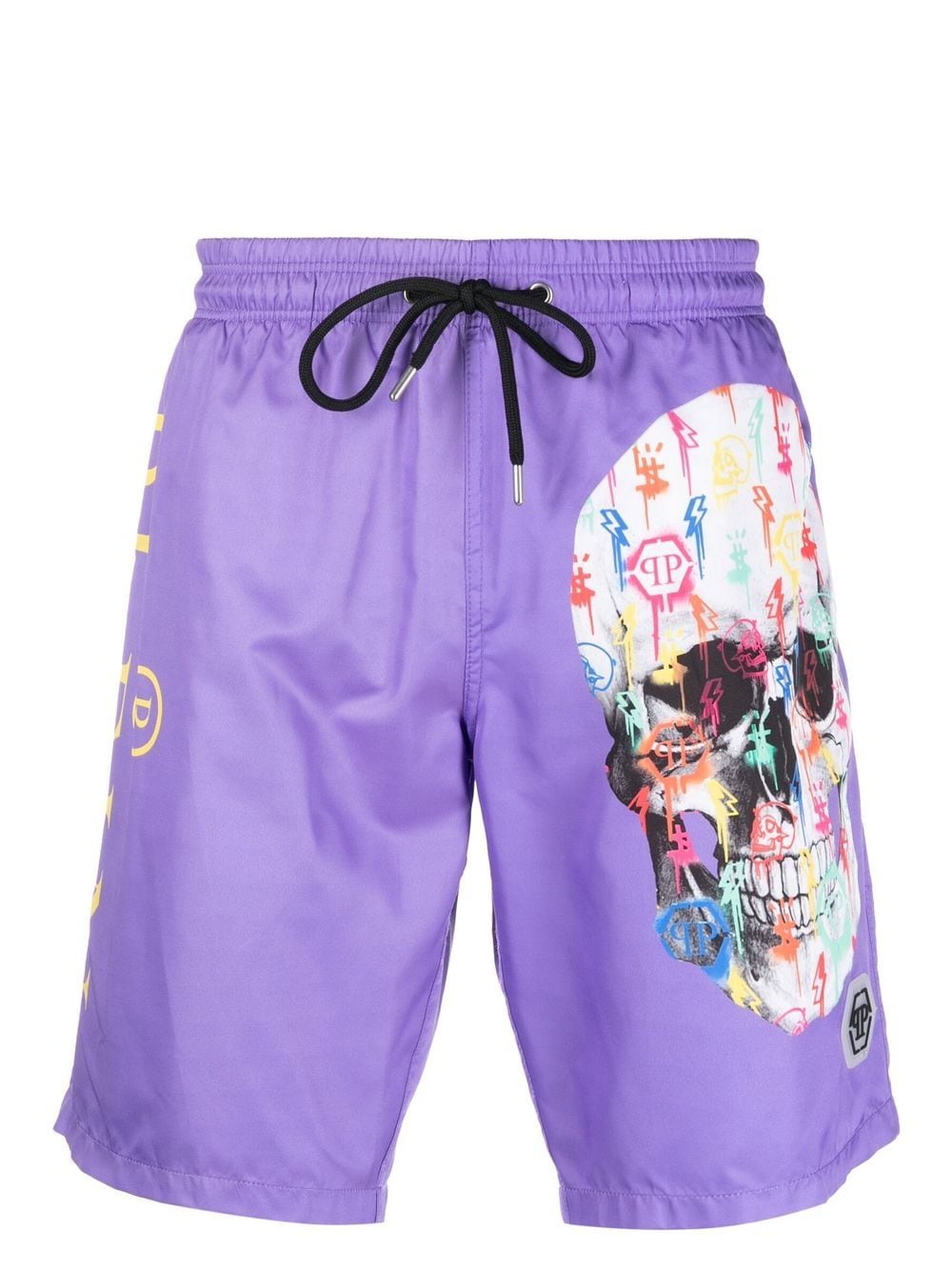 Philipp Plein Skull-print Beach Shorts In Purple