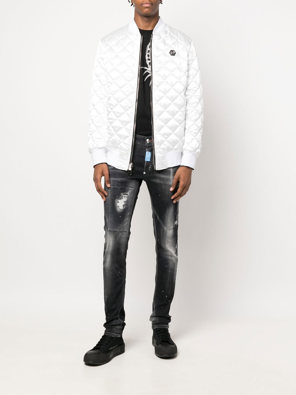 Affordable Philipp Plein skull-print bomber jacket Men