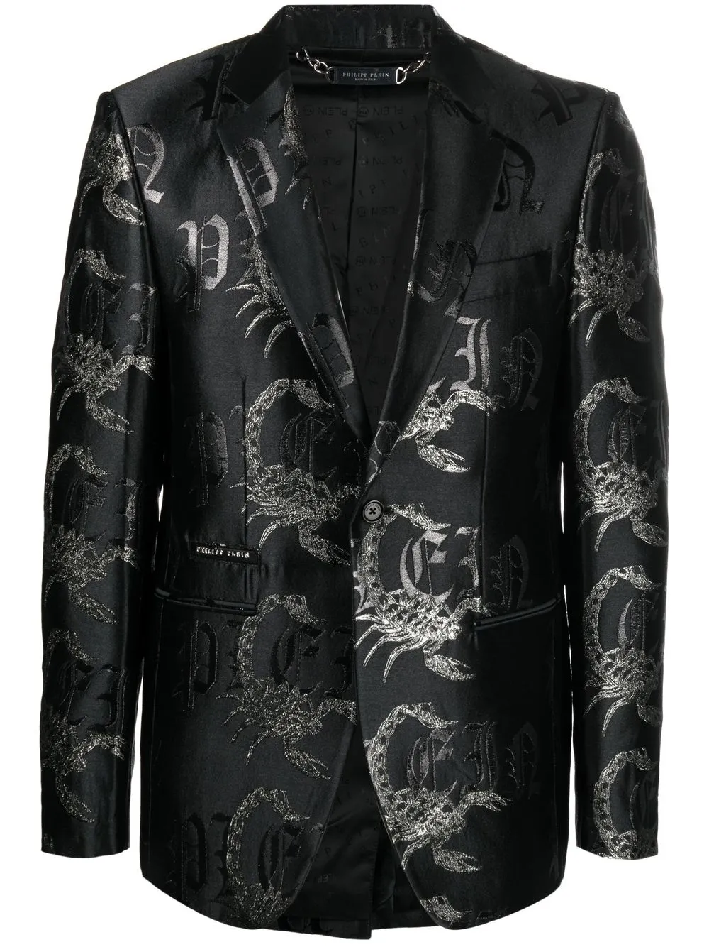 

Philipp Plein blazer con monograma - Negro