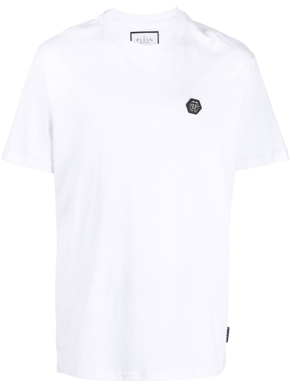 Shop Philipp Plein Logo-patch Short-sleeve T-shirt In White