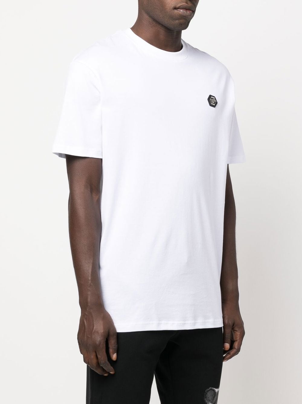 Shop Philipp Plein Logo-patch Short-sleeve T-shirt In White