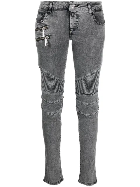 Philipp Plein Jeans skinny Bike a vita bassa