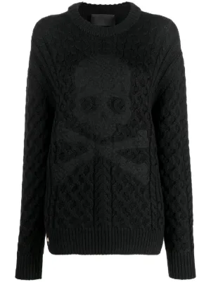 Valentino Garavani off-shoulder Leopard Knit Jumper | Black