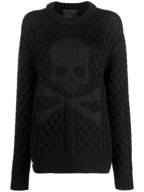 Philipp Plein embossed skull wool jumper Women