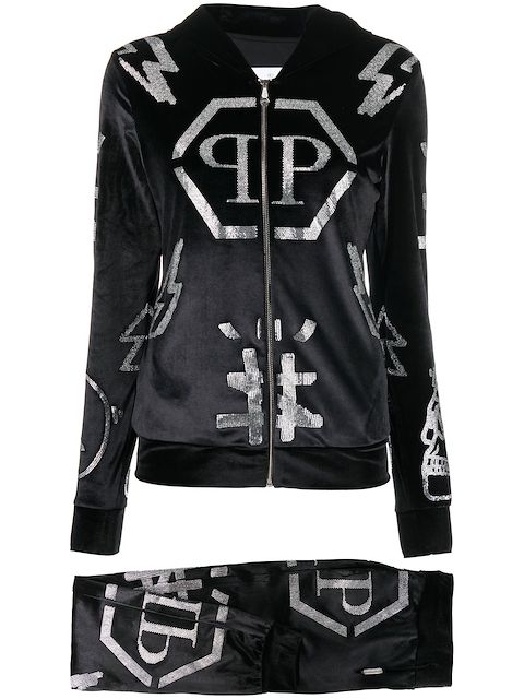 Philipp Plein logo-studded hoodie tracksuit 