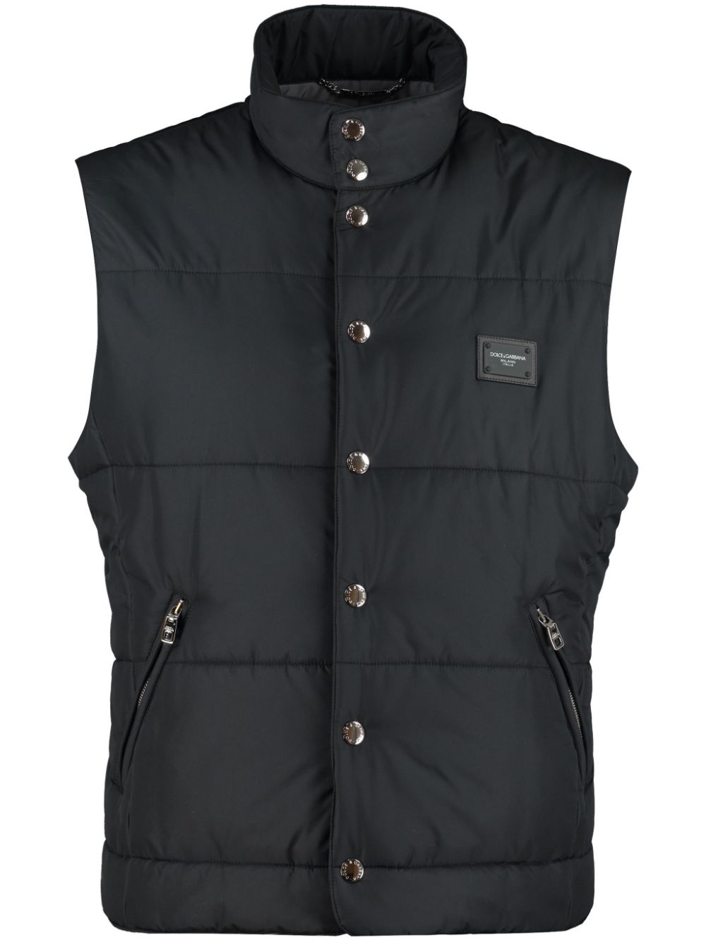 logo-patch padded gilet