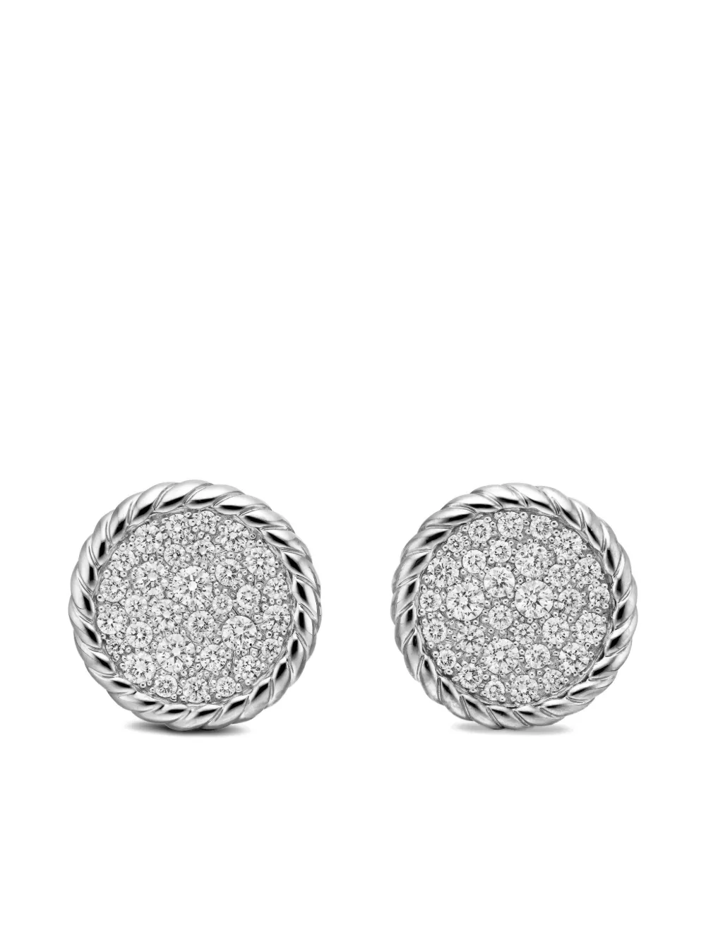David Yurman DY Elements ダイヤモンド ピアス スターリングシルバー - シルバートーン David Yurman DY Elements ダイヤモンド ピアス スターリングシルバー - シルバートーン