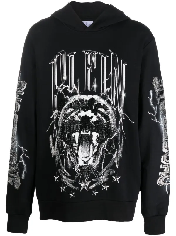 Philipp Plein graphic-print Hoodie Black FARFETCH IN