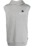 Philipp Plein Hexagon sleeveless hoodie - Grey