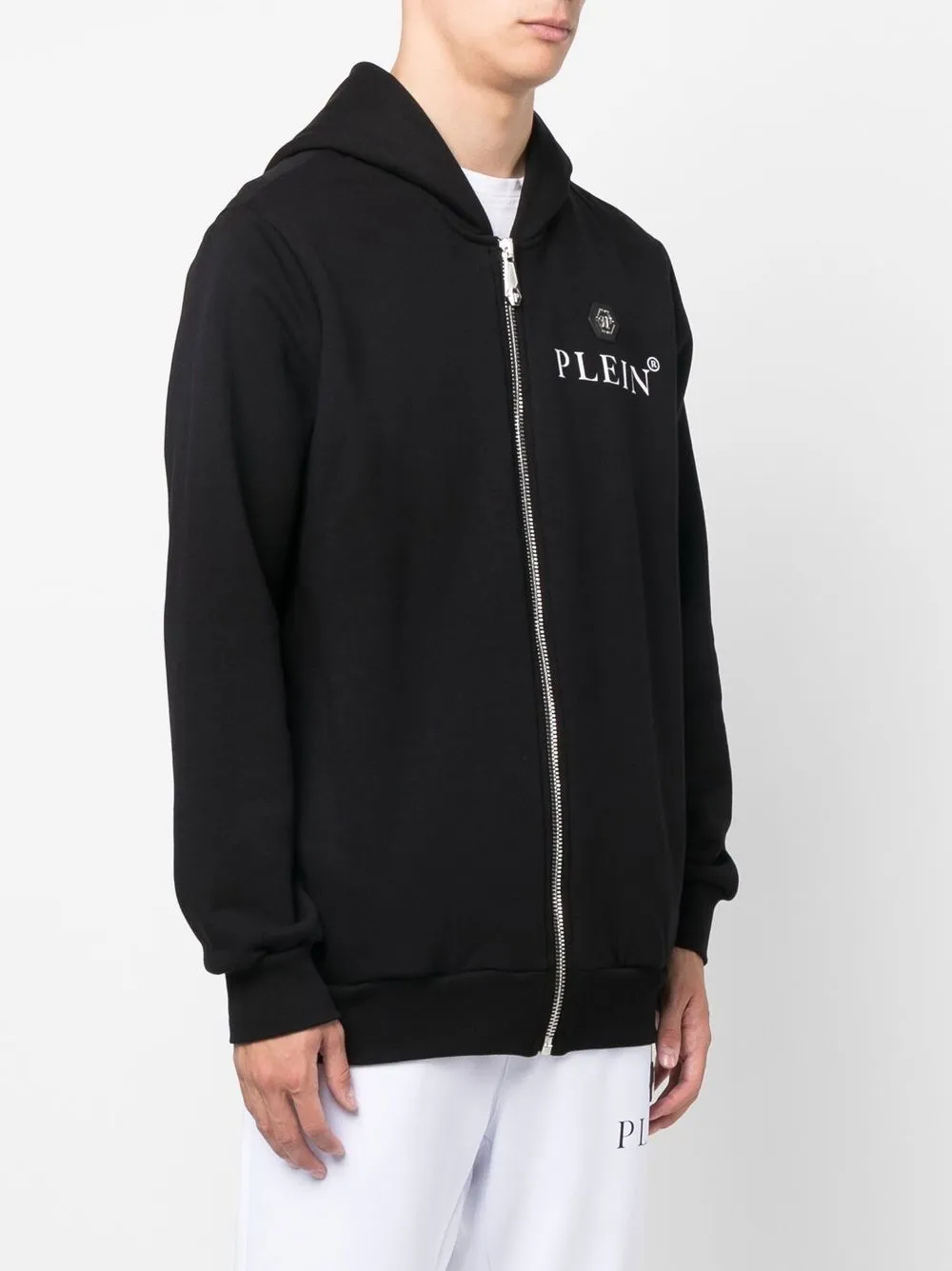  Philipp Plein Kapuzenjacke Mit Logo Print   Schwarz 