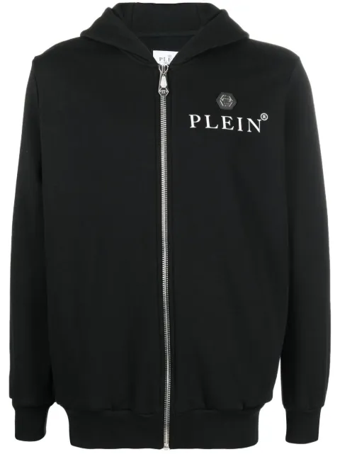 Philipp Plein hoodie con logo estampado y cierre 