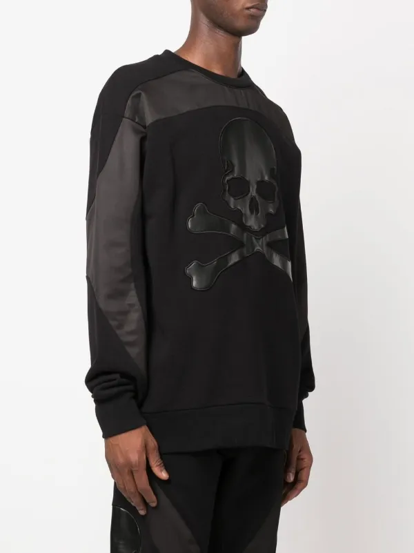 PHILIPP PLEIN スカルフリントクルネックスウェットシャツ Philipp Plein スカル スウェットシャツ | ブラック | FARFETCH JP