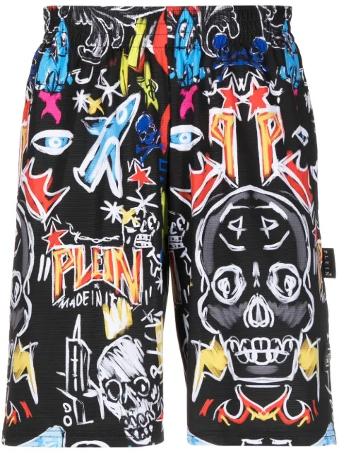 Philipp Plein graphic-print track shorts