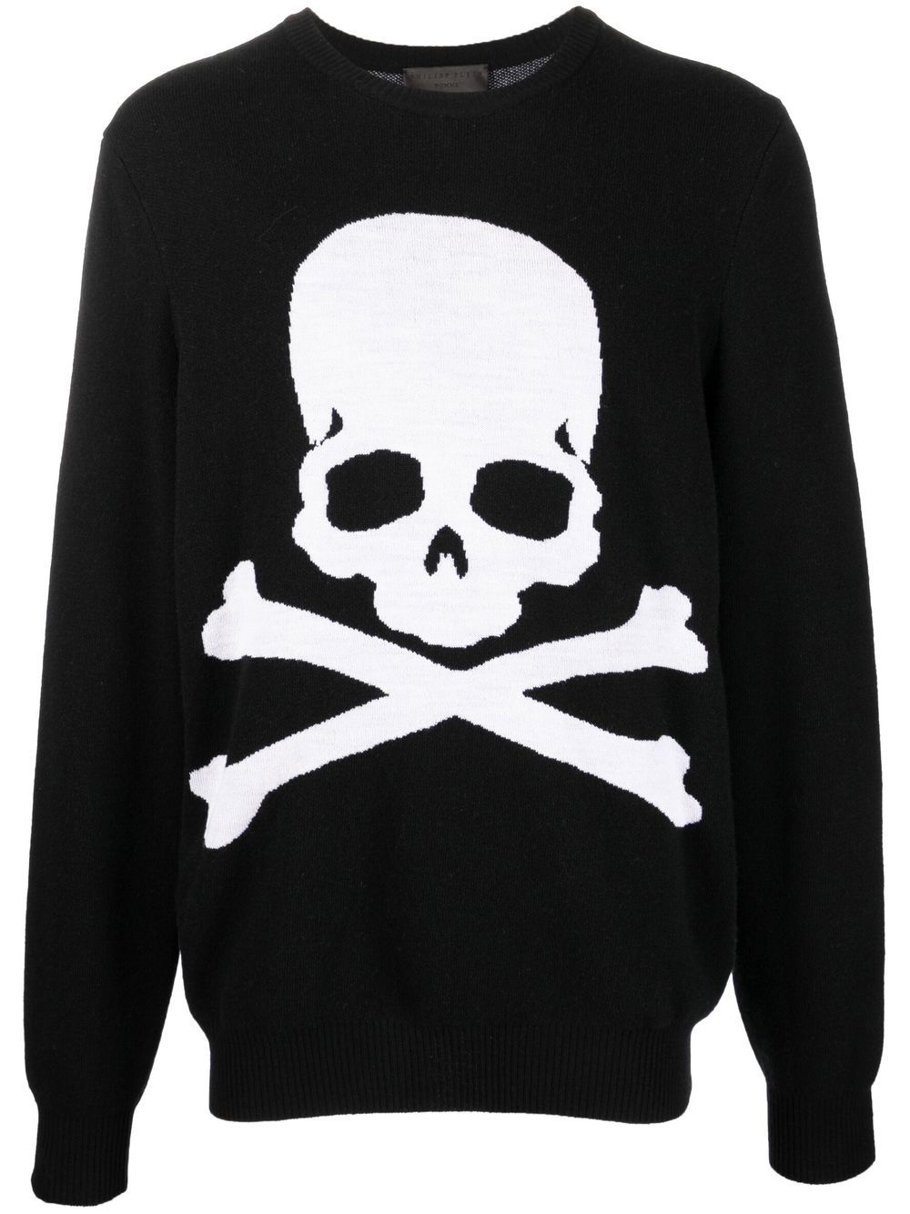 Philipp Plein Intarsia Skull-knit Jumper In Schwarz