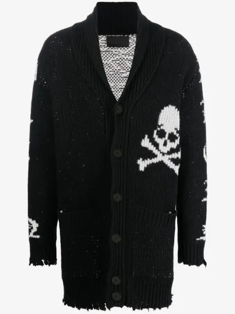 Philipp Plein intarsia-knit logo cardigan