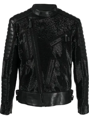 Philipp Plein Studded Leather Bomber Jacket - Farfetch