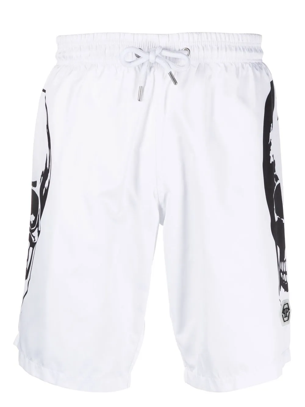 

Philipp Plein graphic-print beach shorts - White