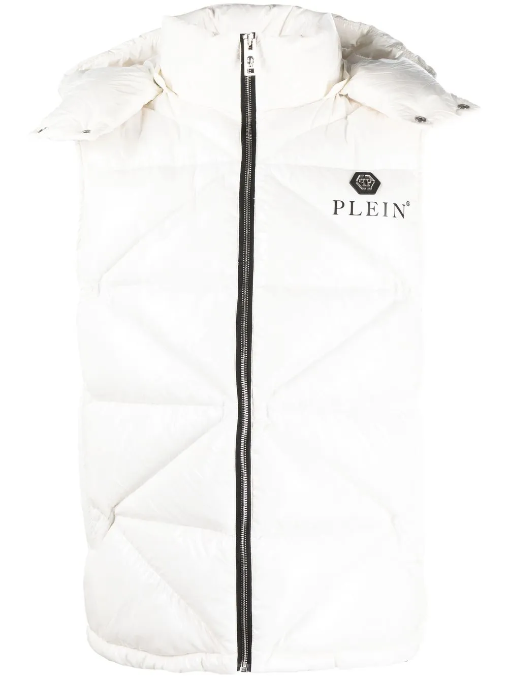 

Philipp Plein logo-print quilted gilet - White